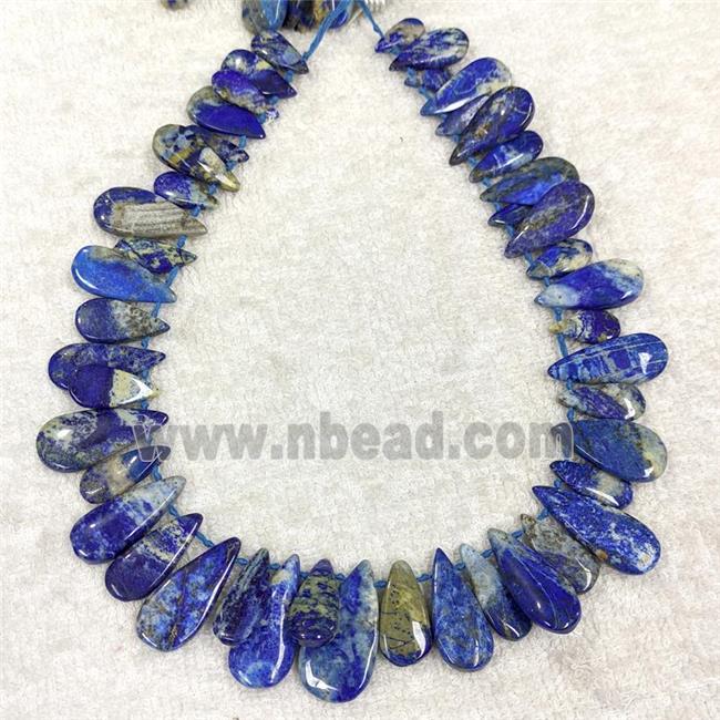 Natural Lapis Lazuli Teardrop Beads Graduated Topdrilled Blue Lazurite