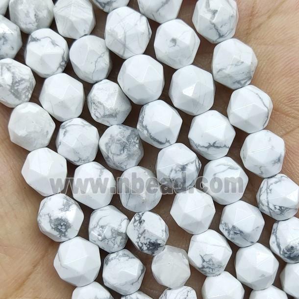 White Howlite Turquoise Beads Cut Round