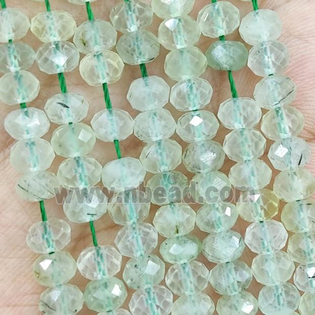 Natural Prehnite Beads Green Faceted Rondelle