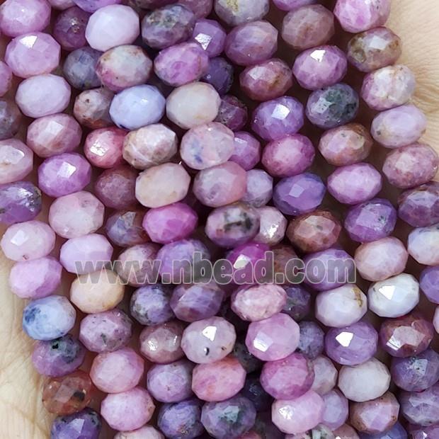 Natural Ruby Beads Faceted Rondelle