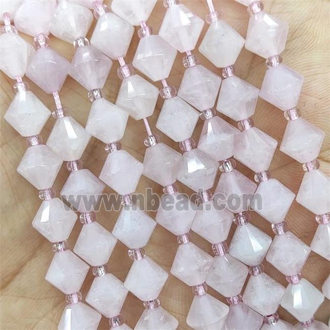 Rose Quartz Beads Bicone