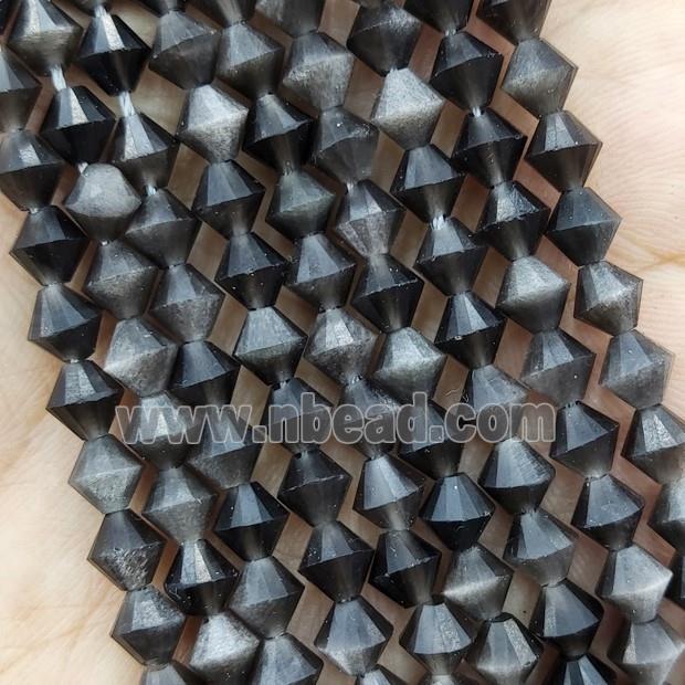 Gold Obsidian Beads Black Bicone