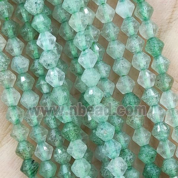Natural Green Strawberry Quartz Beads Bicone
