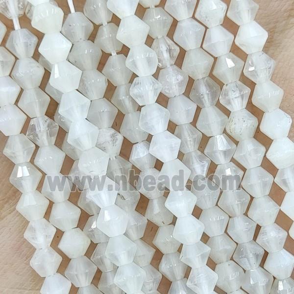 Natural White Moonstone Beads Bicone