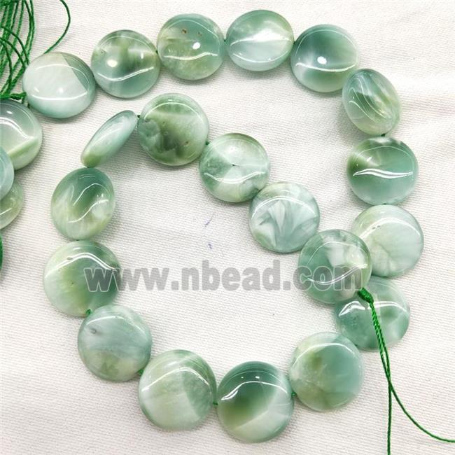Natural Peacock Angelite Beads Circle Green