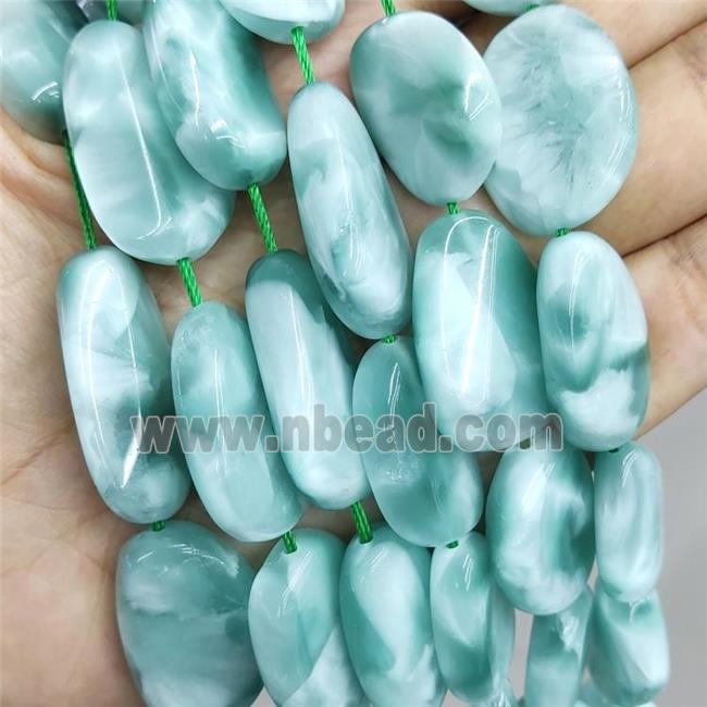 Natural Peacock Angelite Beads Freeform Slice