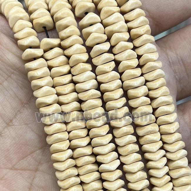 Yellow Oxidative Agate Heishi Spacer Beads Faceted