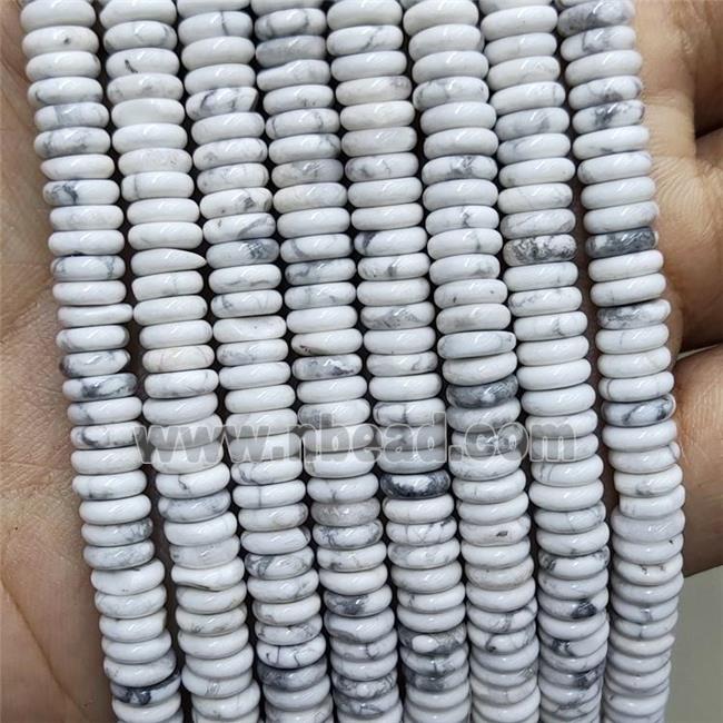 Natural White Howlite Turquoise Heishi Beads