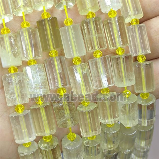 Natural Lemon Quartz Column Beads