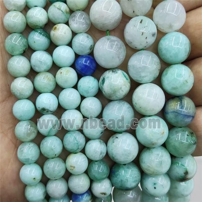 Natural Chrysocolla Beads Green Smooth Round