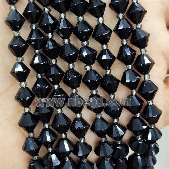 Black Onyx Agate Bicone Beads