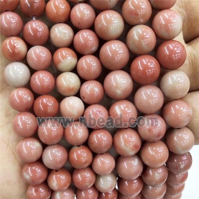 Peach Angelite Beads Smooth Round