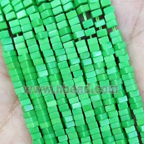 Green Oxidative Agate Square Beads