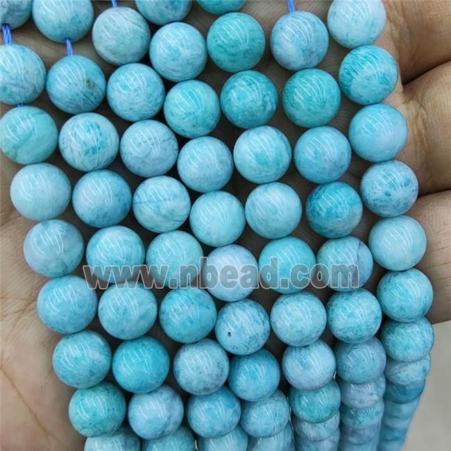 Natural Green Amazonite Beads Smooth Round