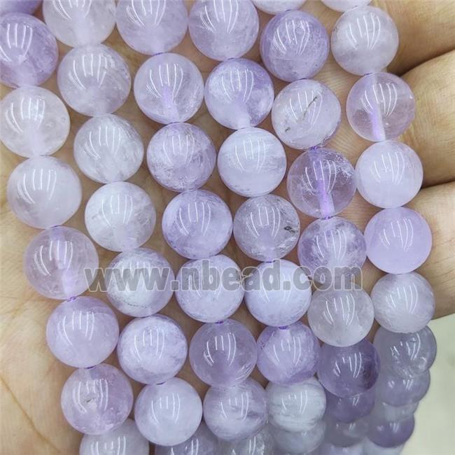 Natural Purple Chalcedony Beads Smooth Round