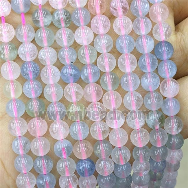 Natural Morganite Beads Multicolor Smooth Round