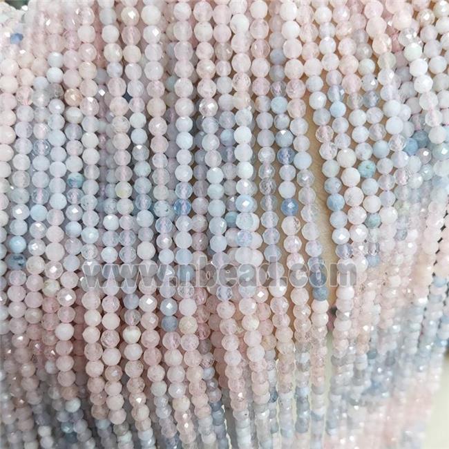 Natural Morganite Beads Multicolor Faceted Round