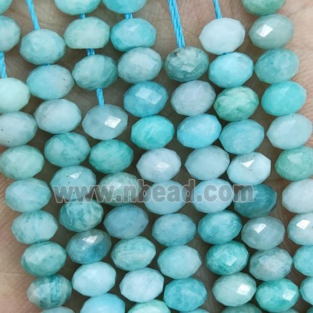 Natural Green Amazonite Beads Faceted Rondelle