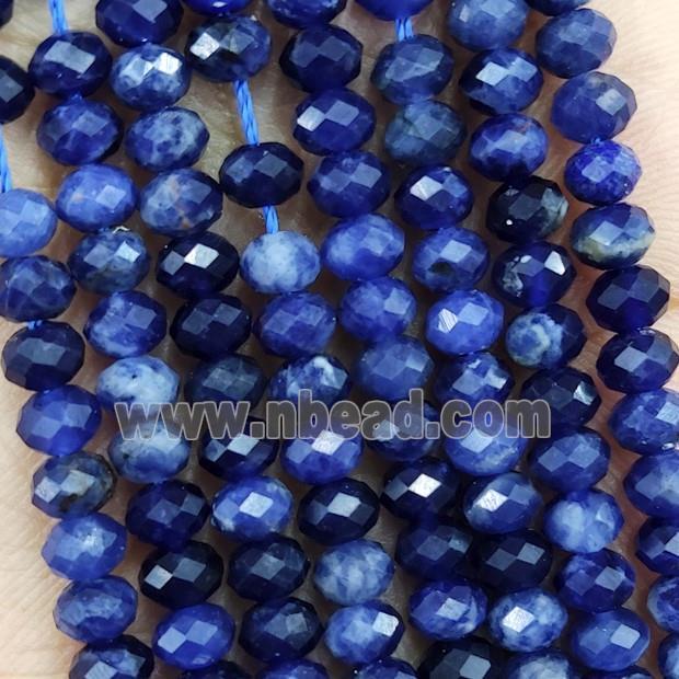 Natural Blue Sodalite Beads Faceted Rondelle