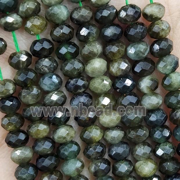 Natural Green Tourmaline Beads Faceted Rondelle