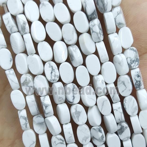 White Howlite Turquoise Oval Beads