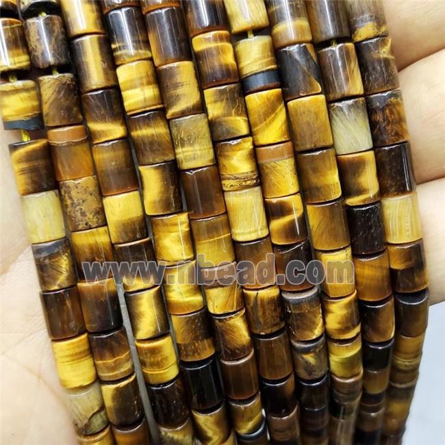 Natural Tiger Eye Stone Tube Beads Column