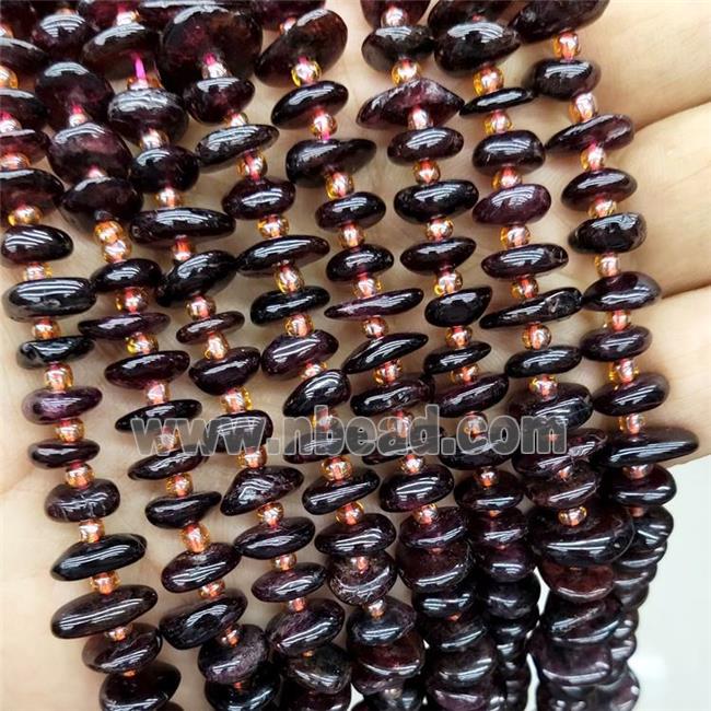 Natural Garnet Spacer Beads Freeform Chips