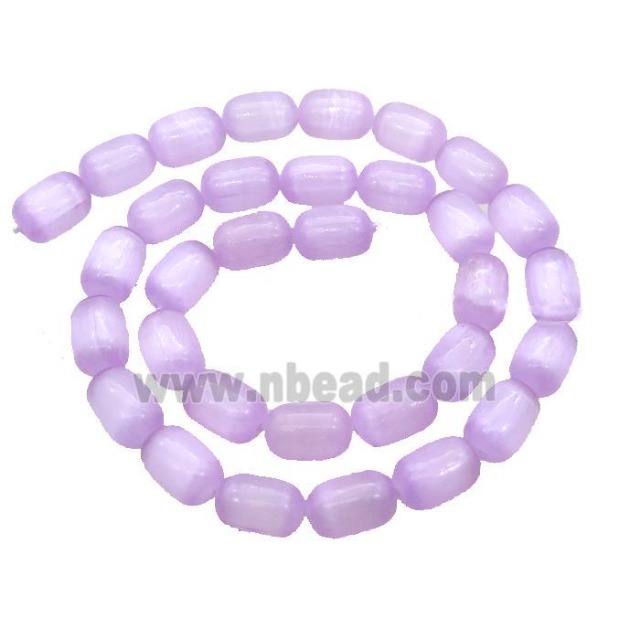 Selenite Beads Purple Dye Barrel