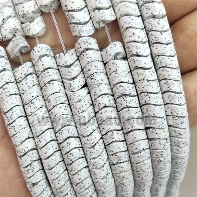 White Ceramics Wave Beads Spot