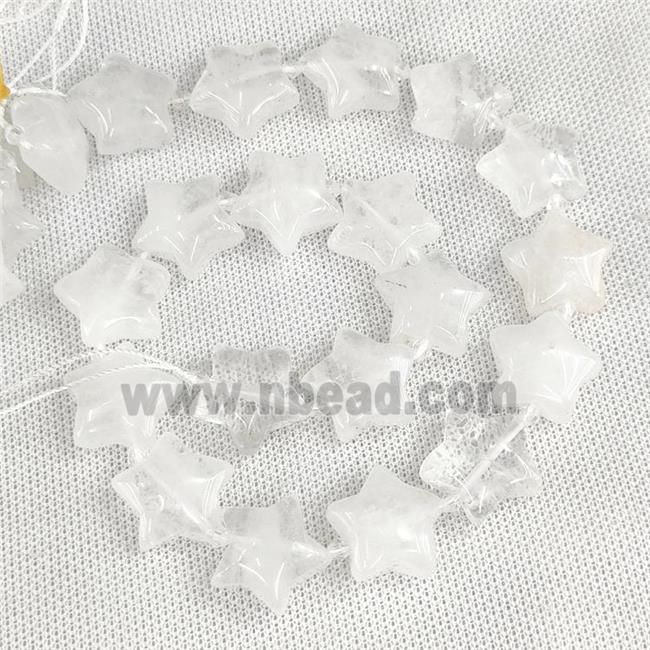 Natural Clear Crystal Quartz Star Beads