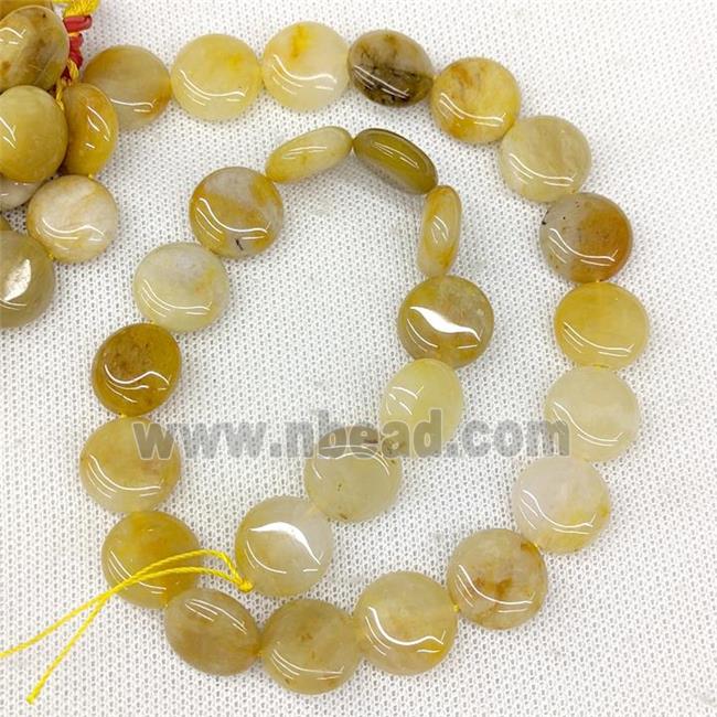 Natural Yellow Aventurine Coin Beads