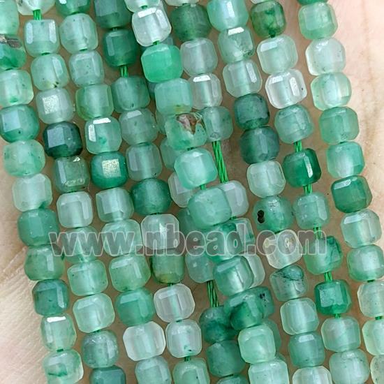 Natural Green Aventurine Beads Faceted Cube