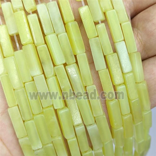 Lemon Jade Cuboid Beads