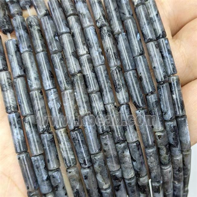 Natural Black Labradorite Tube Beads Larvikite