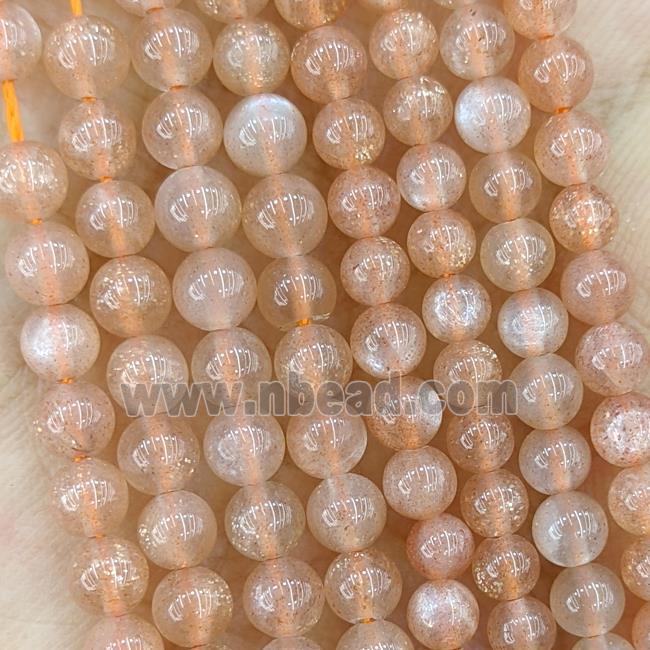 Natural Golden Spot Sunstone Beads Smooth Round