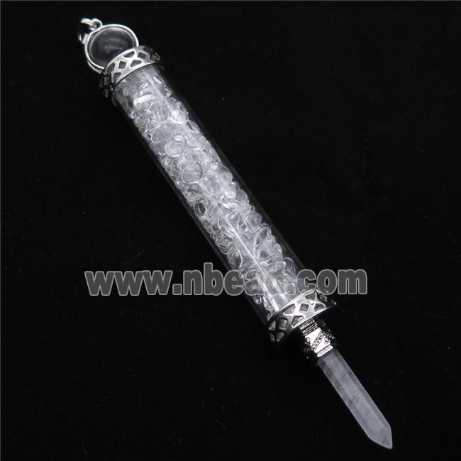 clear quartz chip pendant