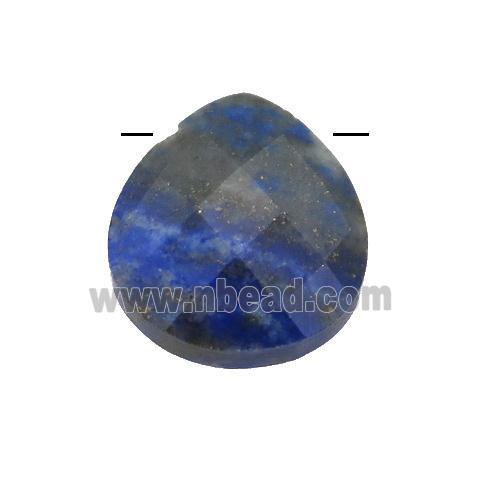 blue lapis pendant, faceted teardrop
