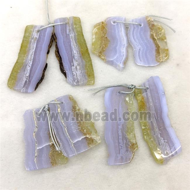 natural blue lace agate slab pendant freeform slice