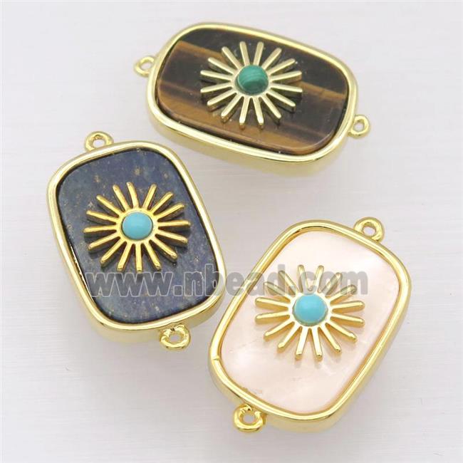 mix Gemstone rectangle connector