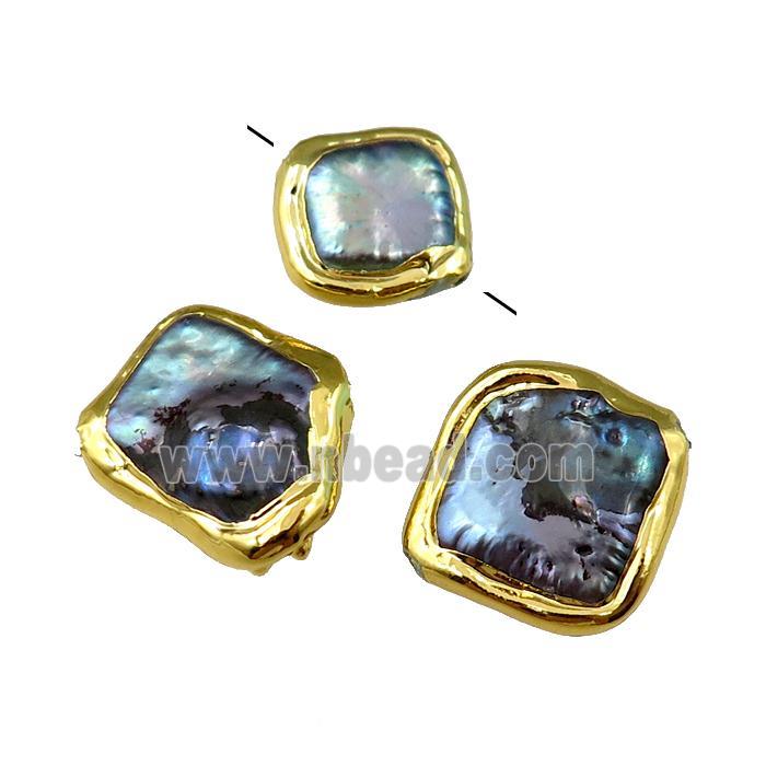 Cultured Pearl Beads, star, gold plated