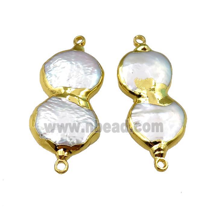 Cultured Pearl connector, gold plated