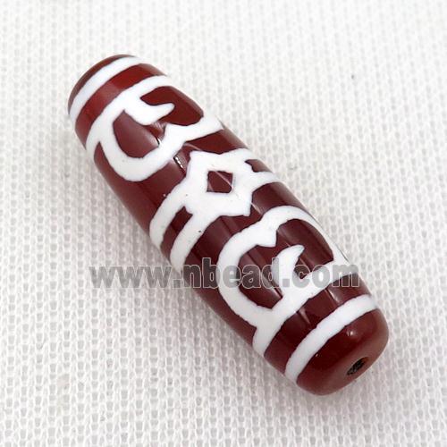 Dzi Agate barrel beads