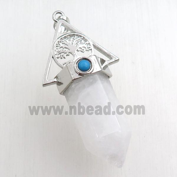 clear quartz bullet pendant
