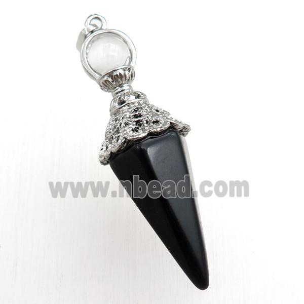 black onyx agate pendulum pendant