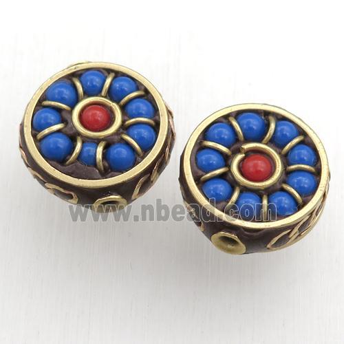 tibetan beads, brass, circle