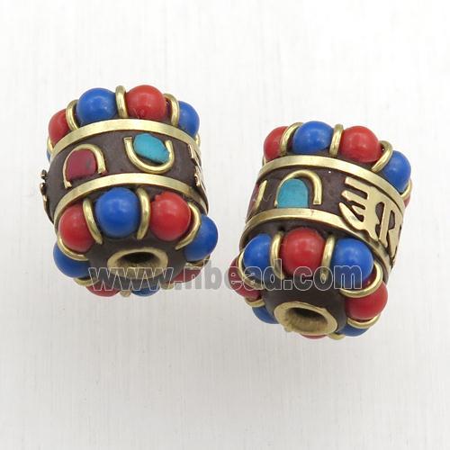 tibetan tube beads, brass