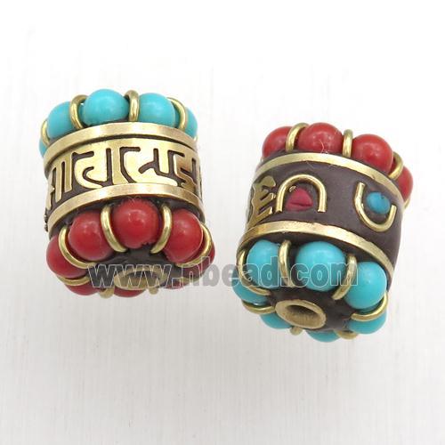 tibetan tube beads, brass