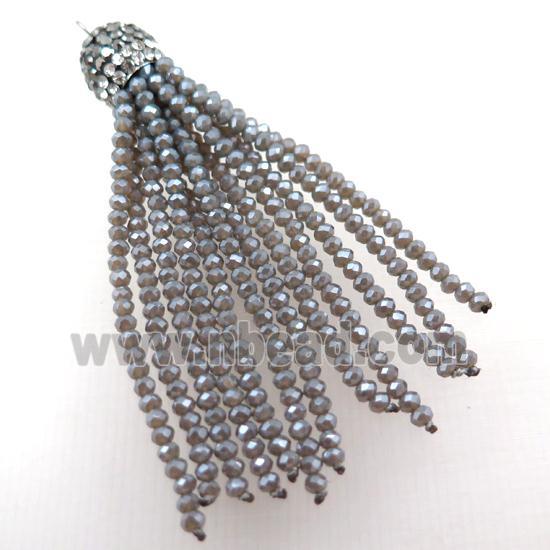Tassel pendant with crystal glass