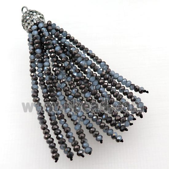 Tassel pendant with crystal glass