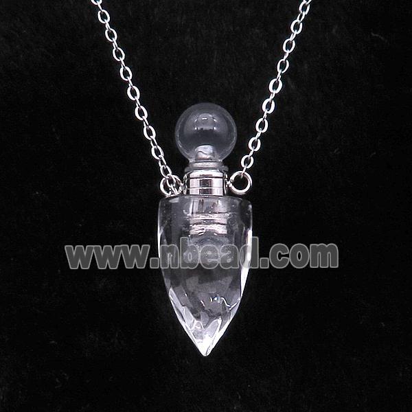 Clear Quartz perfume bottle Necklace